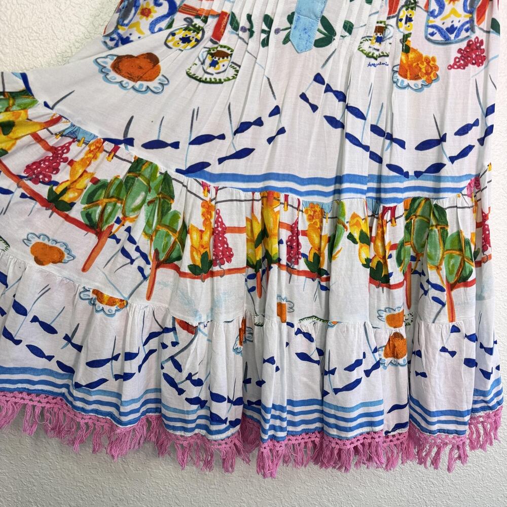 Antica Sartoria Dress Womens One Size Beaded Sundress Boho Fruit Artsy NEW - Picture 9 of 14